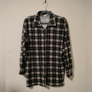 Carolina Colours Women's Sz Medium Shirt Button Up Checks Plaid Cotton Blend
